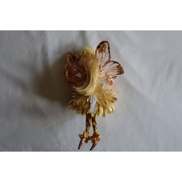 Woodland Blonde Butterfly Fairy Pixie Sprite Doll Gold Christmas Ornament 8" - Picture 5 of 11